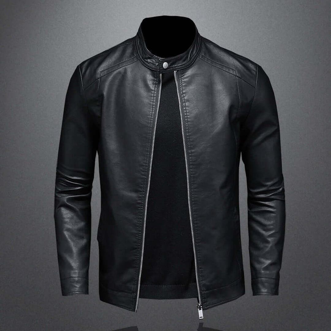 Men's Classic Faux Leather Biker Jacket Moto Bomber