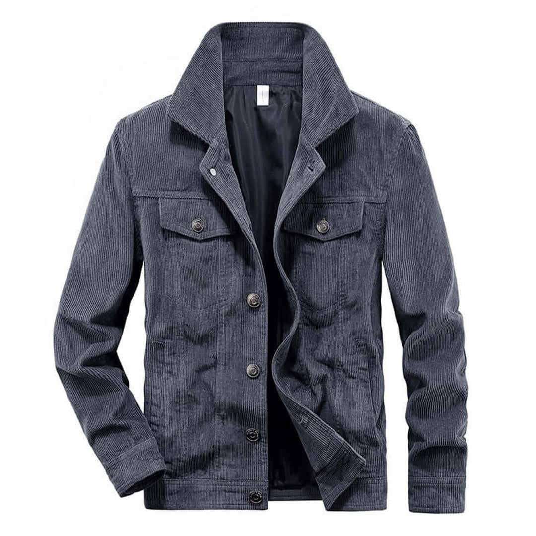 Mens Corduroy Bomber Jacket Casual Textured Outerwear
