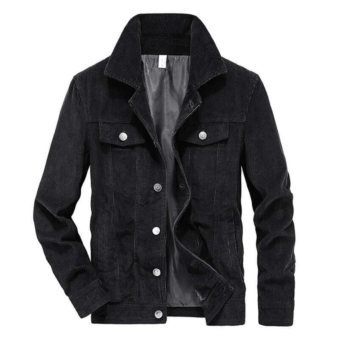 Mens Corduroy Bomber Jacket Casual Textured Outerwear