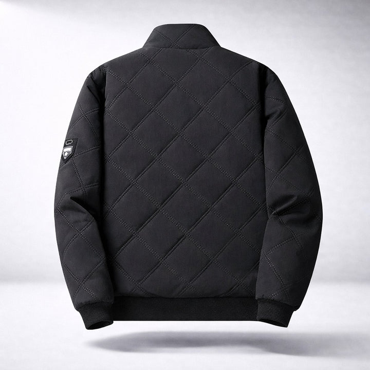 Men's Diamond-Quilted Fleece-Lined Bomber Jacket