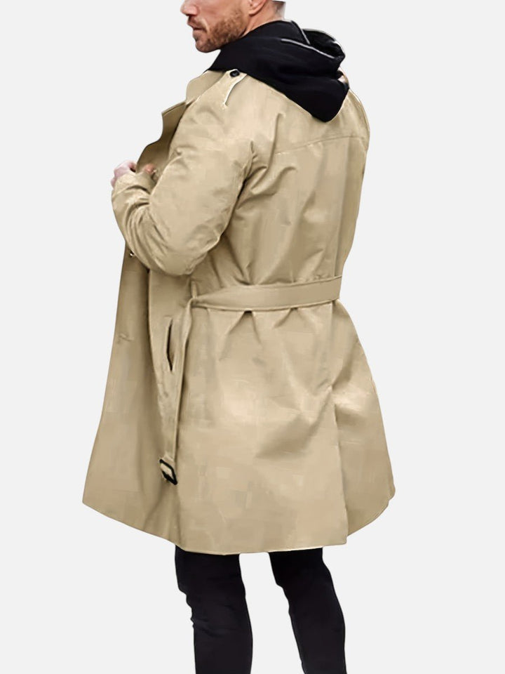 Men's Double-Breasted Trench Coat Tailored Outerwear Jacket