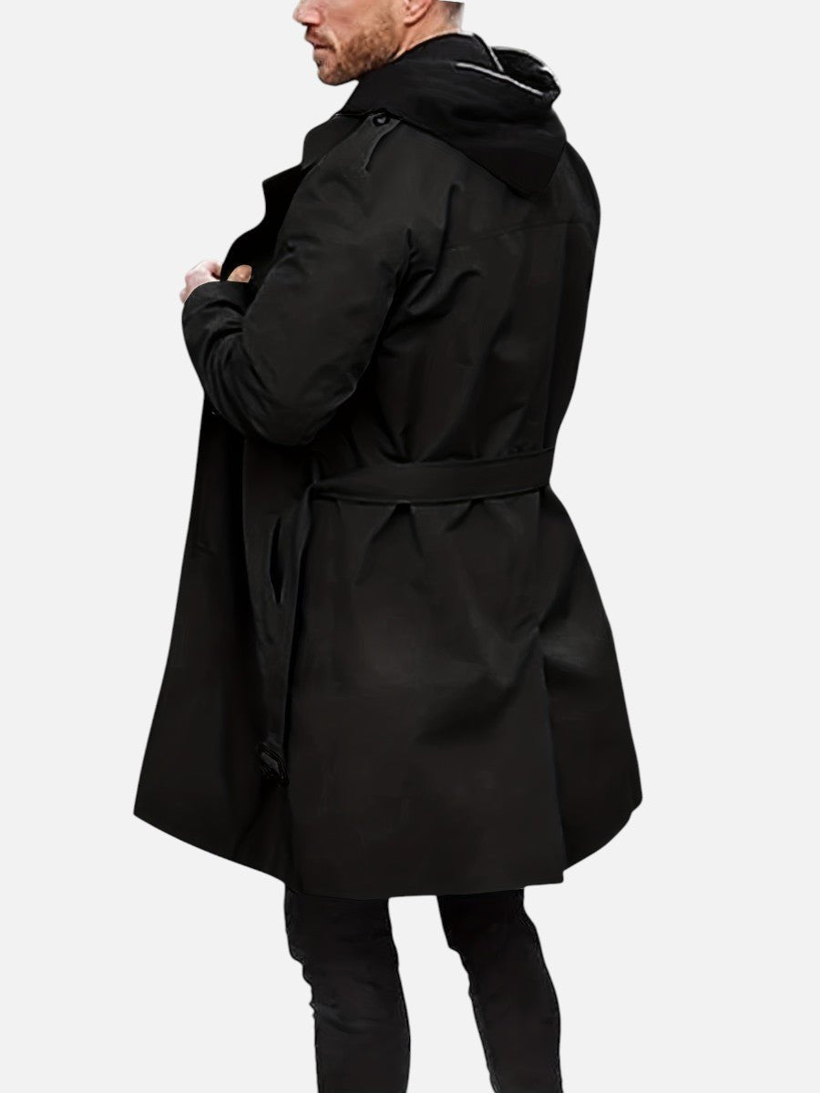 Men's Double-Breasted Trench Coat Tailored Outerwear Jacket