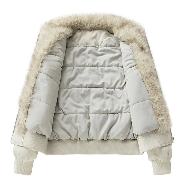 Men's Faux Fur Lined Wind-Resistant Bomber Jacket