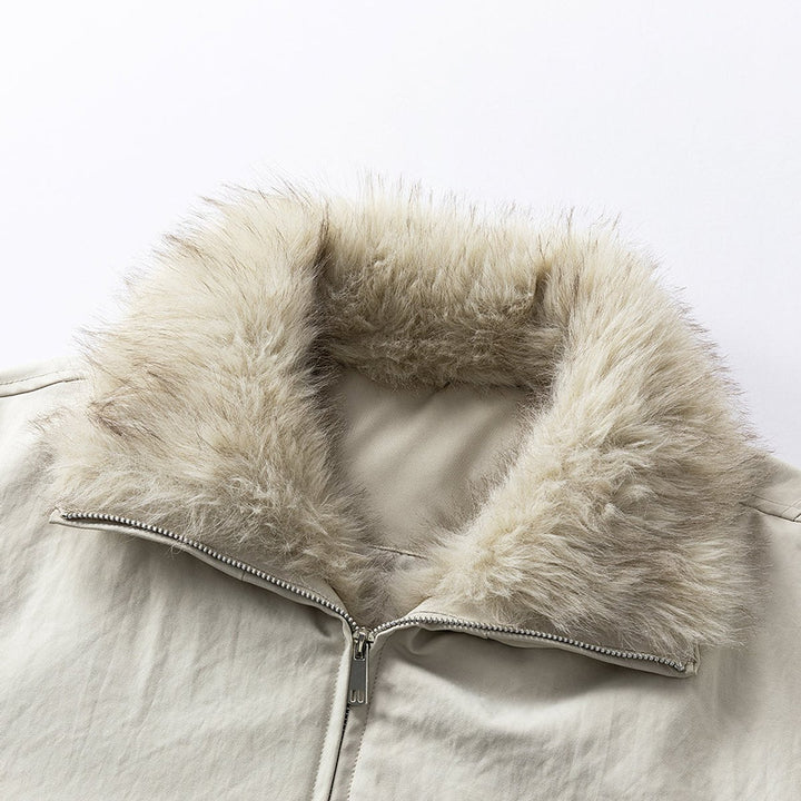 Men's Faux Fur Lined Wind-Resistant Bomber Jacket