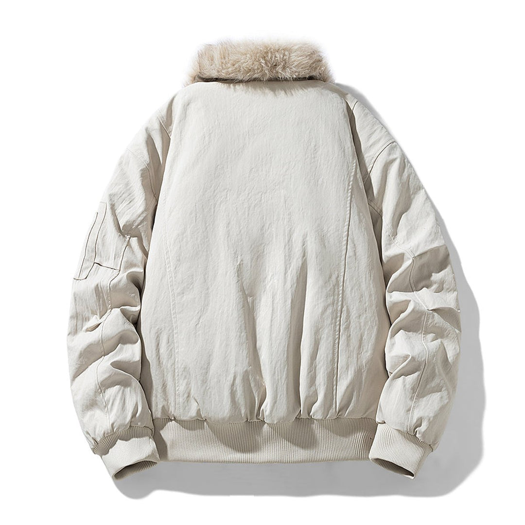 Men's Faux Fur Lined Wind-Resistant Bomber Jacket