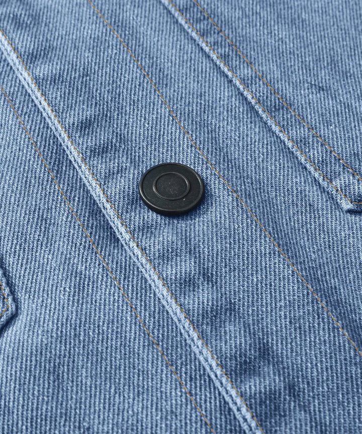 Men's Flannel-Lined Denim Trucker Jacket Button-Front Carhartt Style