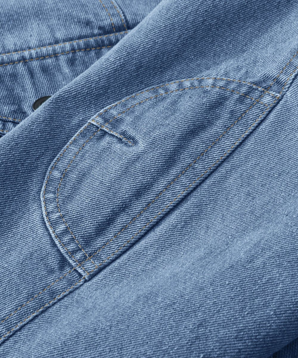 Men's Flannel-Lined Denim Trucker Jacket Button-Front Carhartt Style