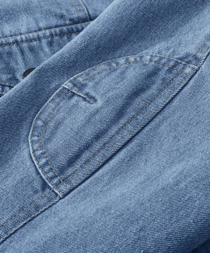 Men's Flannel-Lined Denim Trucker Jacket Button-Front Carhartt Style