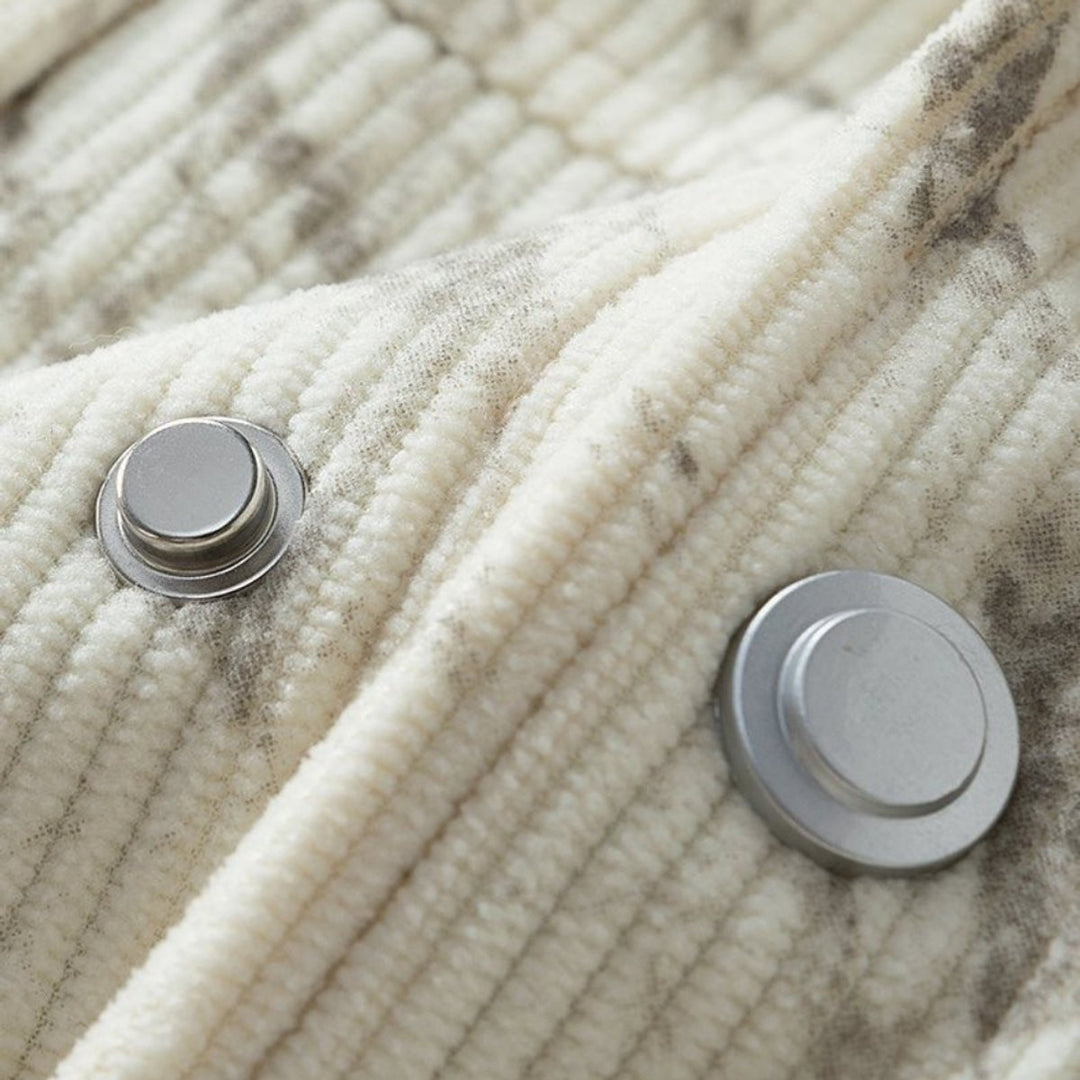 Men's Fleece-Lined Corduroy Bomber Jacket Sherpa Collar