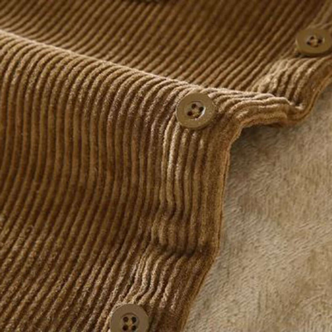 Men's Fleece-Lined Corduroy Shacket Jacket Coat