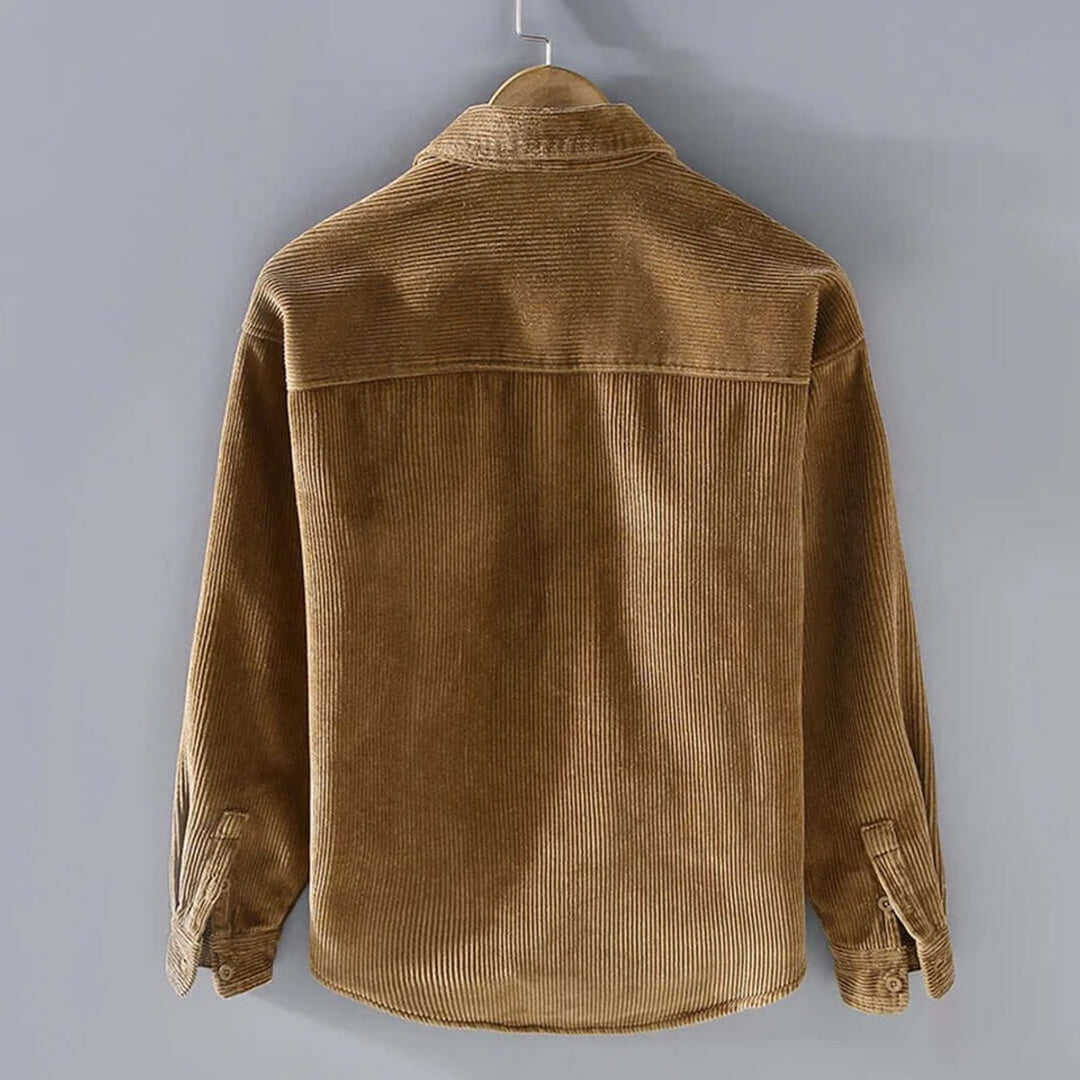 Men's Fleece-Lined Corduroy Shacket Jacket Coat