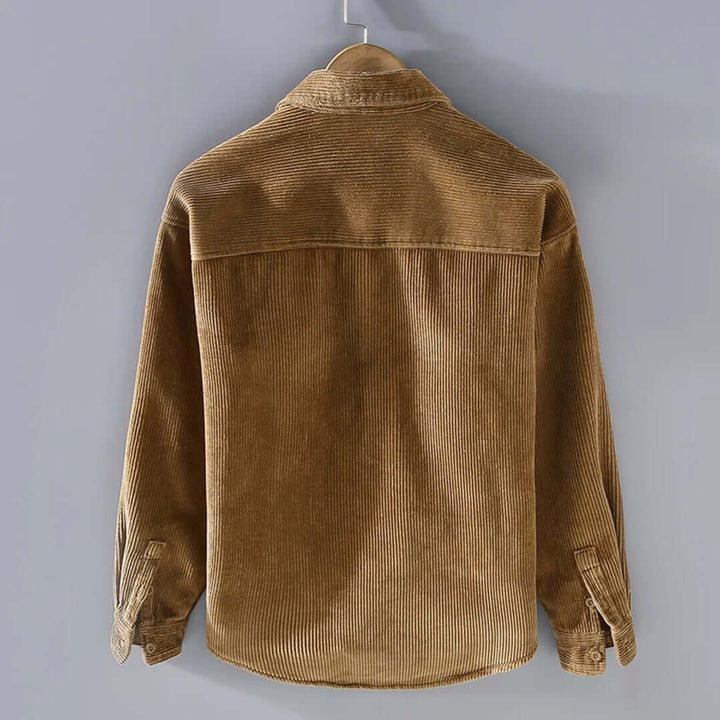 Men's Fleece-Lined Corduroy Shacket Jacket Coat