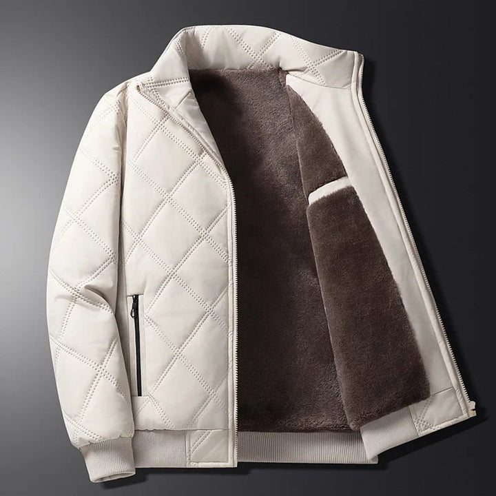 Men's Fleece-Lined Diamond-Quilted Bomber Jacket