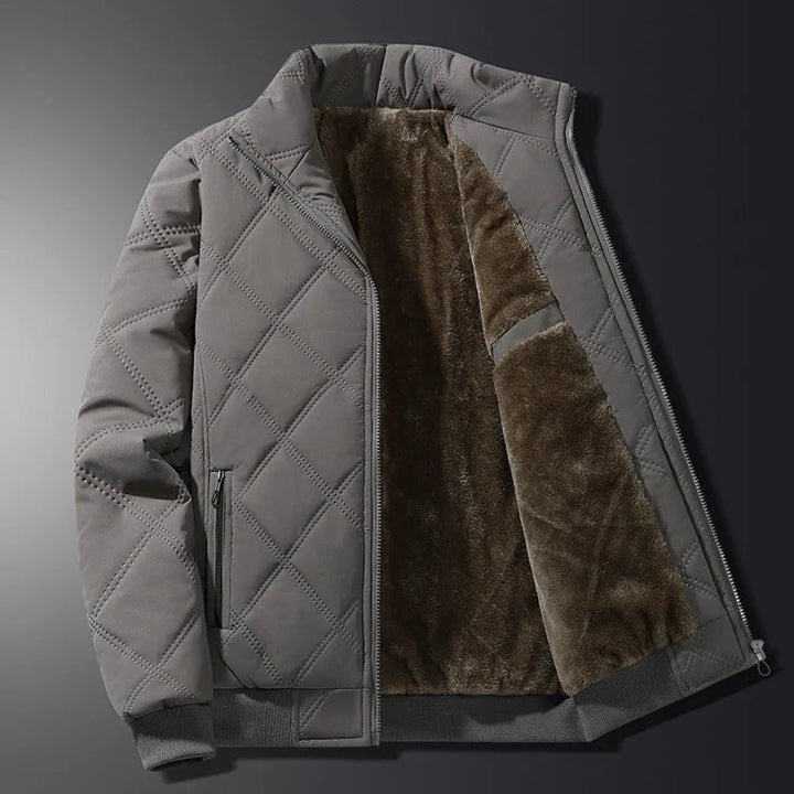 Men's Fleece-Lined Diamond-Quilted Bomber Jacket