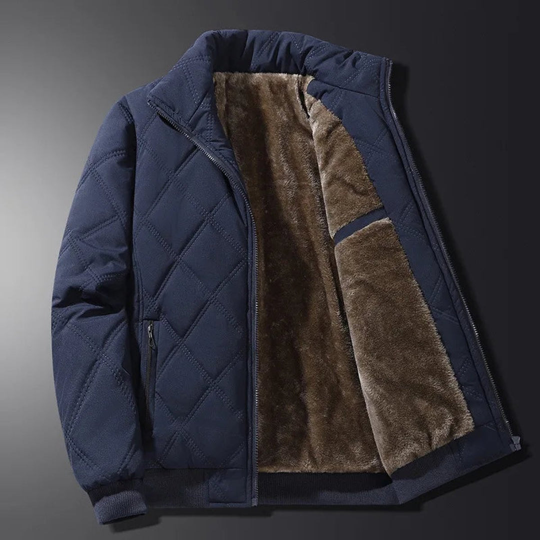 Men's Fleece-Lined Diamond-Quilted Bomber Jacket