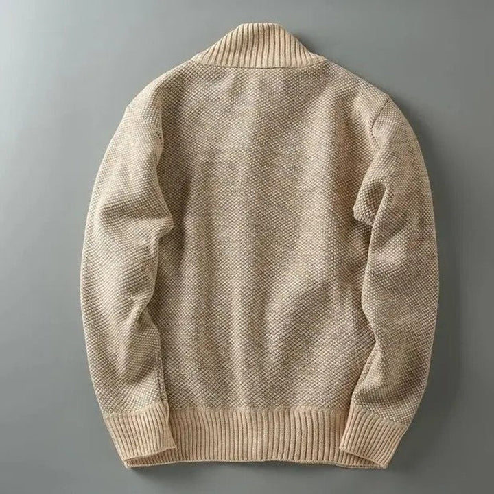 Men's Fleece-Lined Knit Zip-Up Bomber Jacket