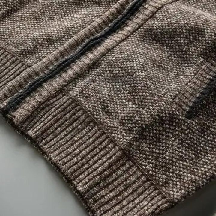 Men's Fleece-Lined Knit Zip-Up Bomber Jacket
