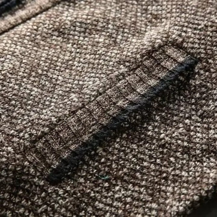 Men's Fleece-Lined Knit Zip-Up Bomber Jacket