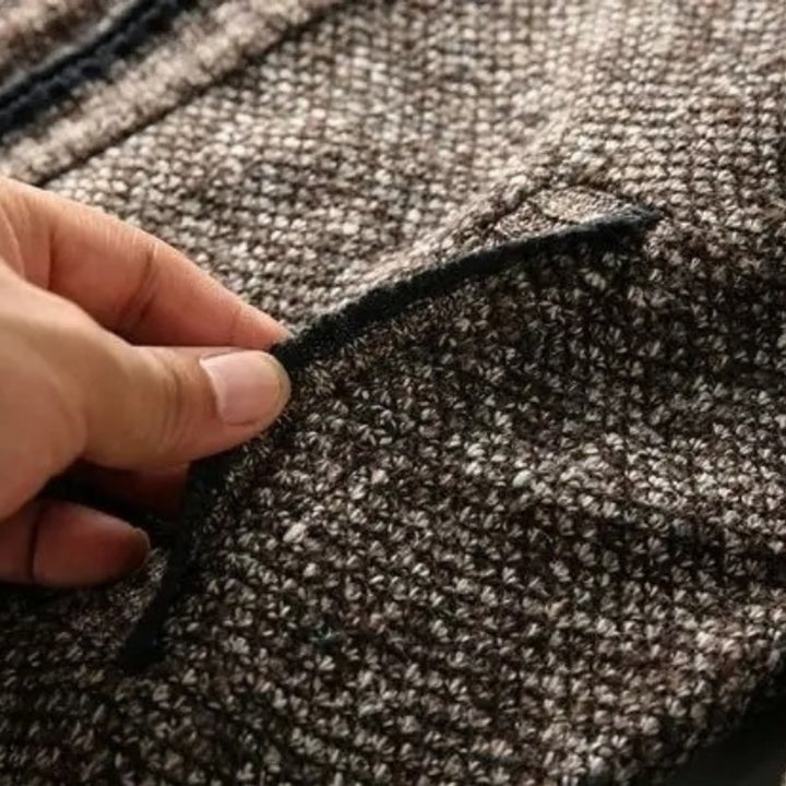 Men's Fleece-Lined Knit Zip-Up Bomber Jacket