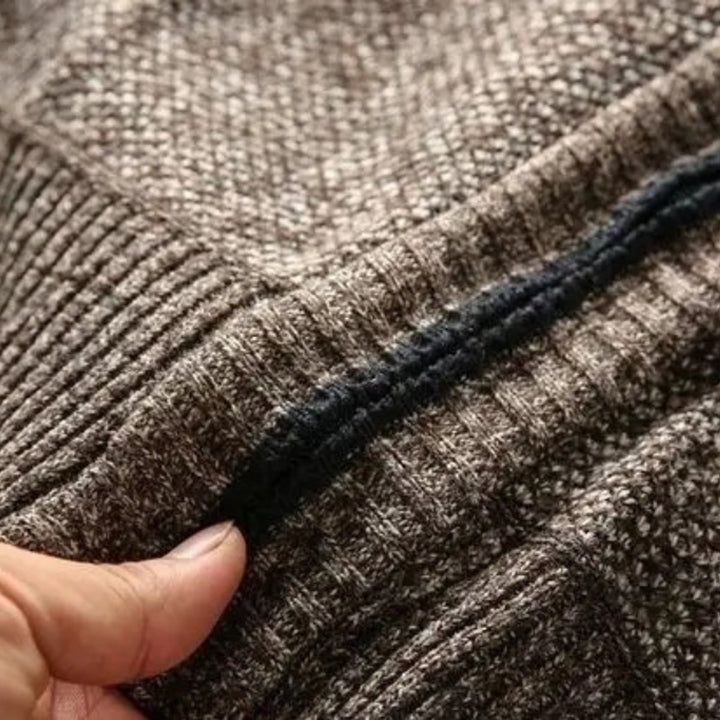 Men's Fleece-Lined Knit Zip-Up Bomber Jacket