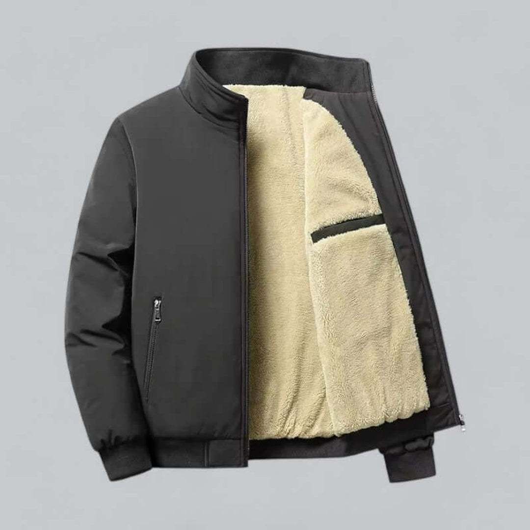 Men's Fleece-Lined Waterproof Bomber Jacket Sherpa Winter Coat