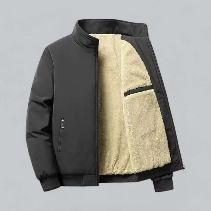 Men's Fleece-Lined Waterproof Bomber Jacket Sherpa Winter Coat