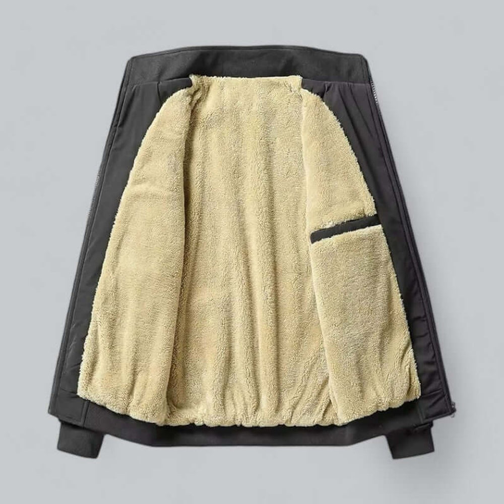Men's Fleece-Lined Waterproof Bomber Jacket Sherpa Winter Coat