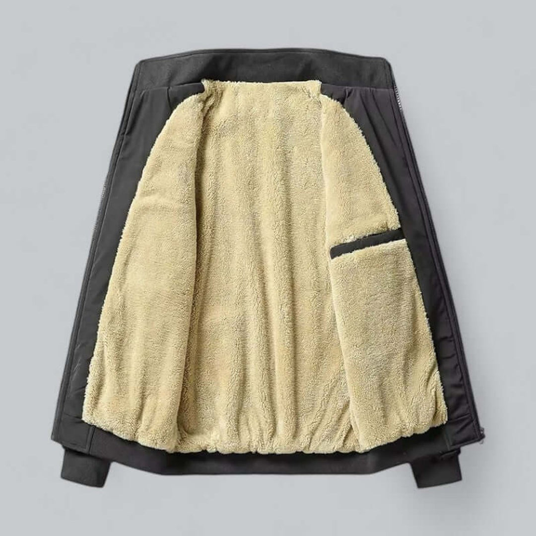 Men's Fleece-Lined Waterproof Bomber Jacket Sherpa Winter Coat