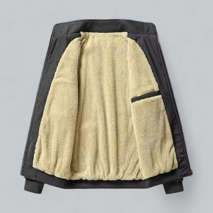 Men's Fleece-Lined Waterproof Bomber Jacket Sherpa Winter Coat