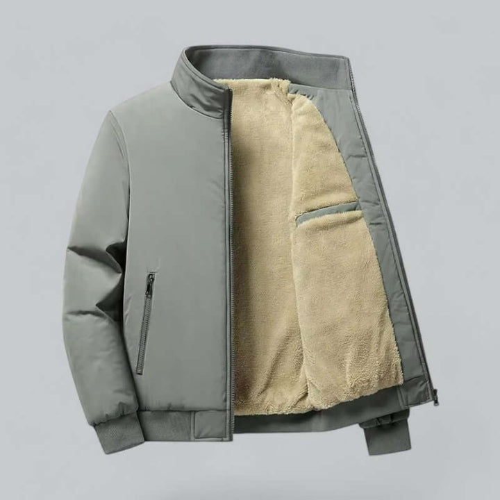 Men's Fleece-Lined Waterproof Bomber Jacket Sherpa Winter Coat