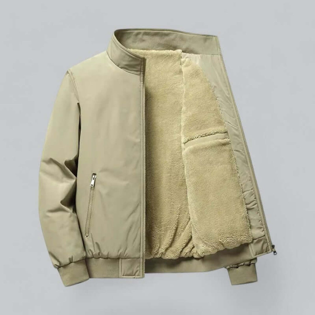Men's Fleece-Lined Waterproof Bomber Jacket Sherpa Winter Coat