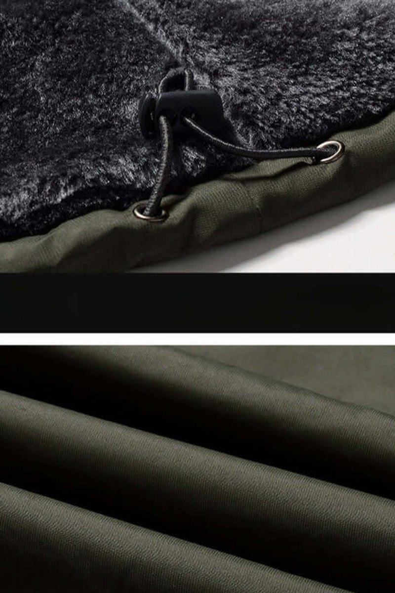 Men's Fleece-Lined Waterproof Hooded Outdoor Winter Jacket