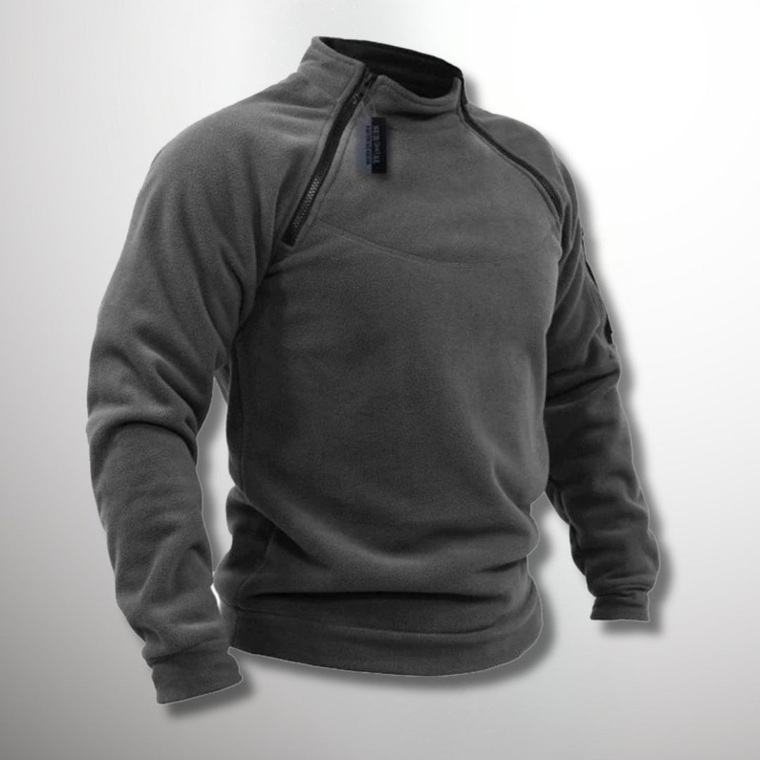 Men's Fleece Quarter-Zip Jumper Stand Collar Pullover
