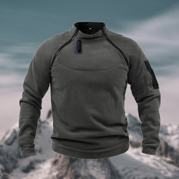 Men's Fleece Quarter-Zip Jumper Stand Collar Pullover