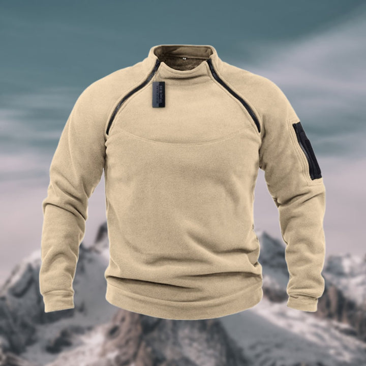 Men's Fleece Quarter-Zip Jumper Stand Collar Pullover