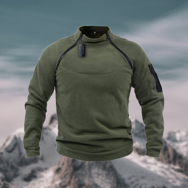 Men's Fleece Quarter-Zip Jumper Stand Collar Pullover