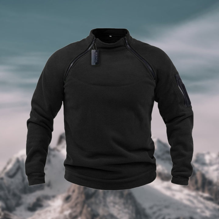 Men's Fleece Quarter-Zip Jumper Stand Collar Pullover