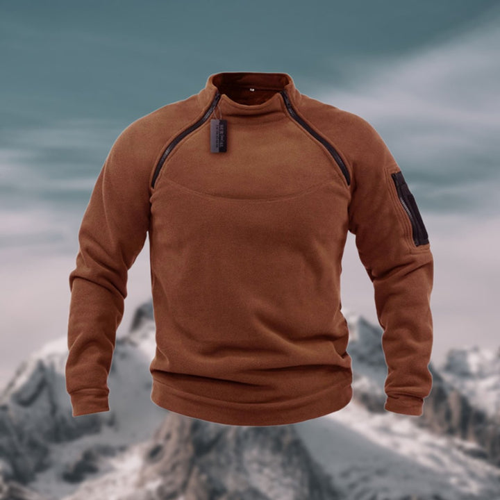 Men's Fleece Quarter-Zip Jumper Stand Collar Pullover