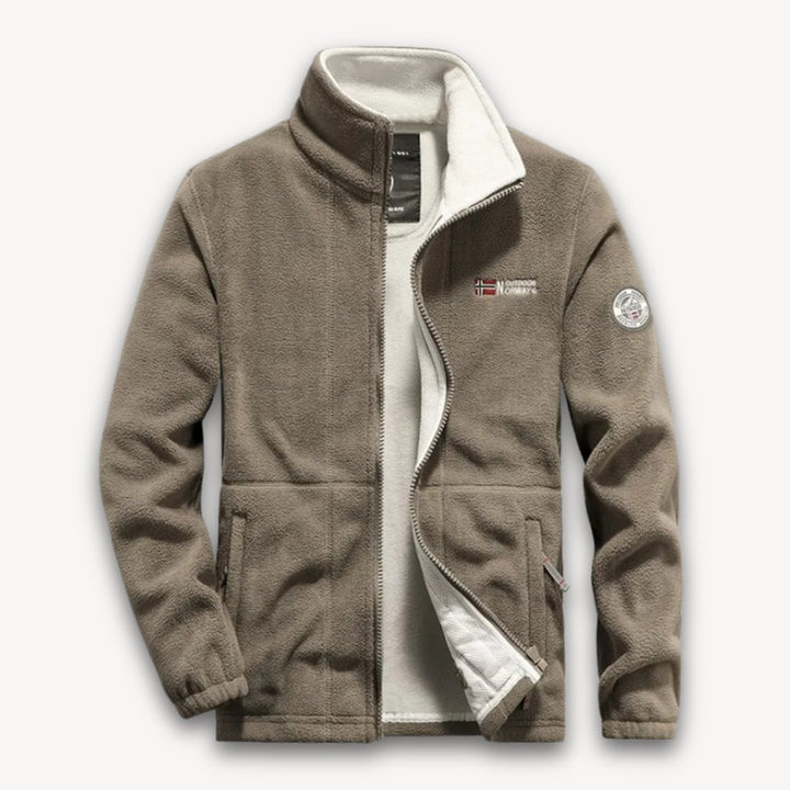 Men's Full-Zip Fleece Jacket Thermal Winter Coat