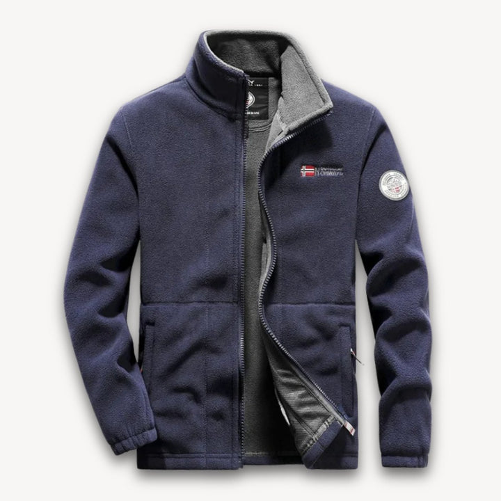 Men's Full-Zip Fleece Jacket Thermal Winter Coat