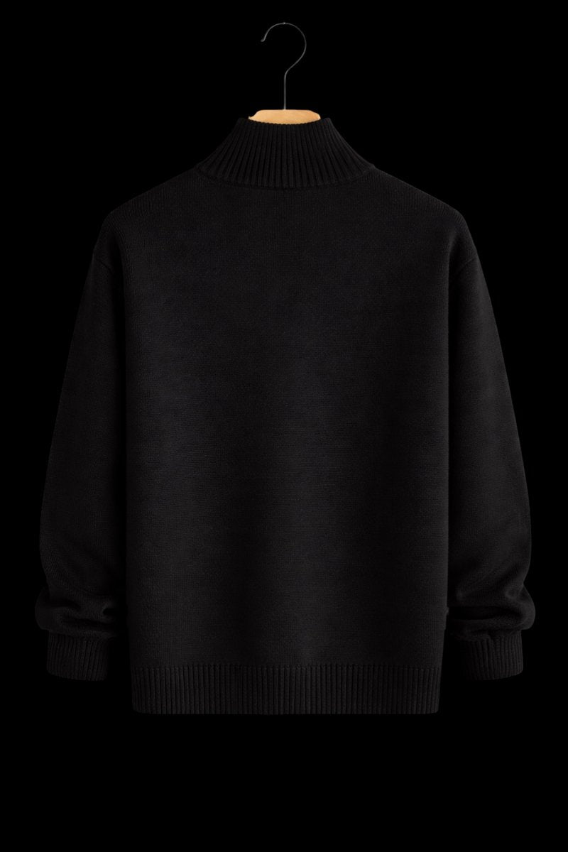 Men's Full-Zip Knit Bomber Jacket Structured Ribbed Cardigan