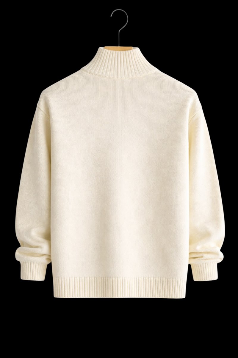 Men's Full-Zip Knit Bomber Jacket Structured Ribbed Cardigan