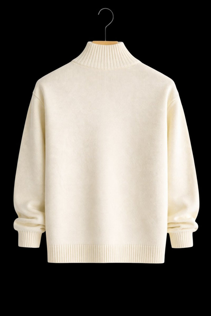 Men's Full-Zip Knit Bomber Jacket Structured Ribbed Cardigan