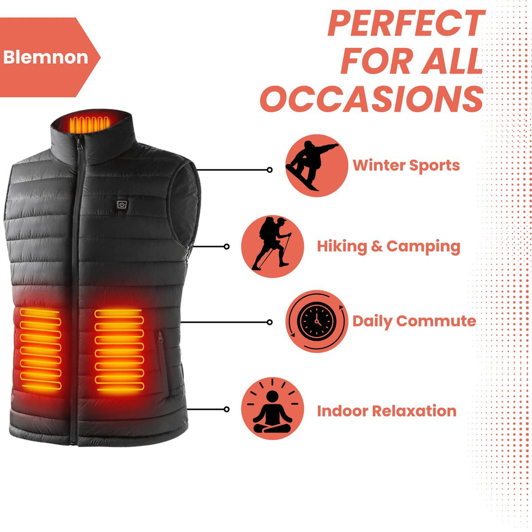 Men's Heated Gilet Lightweight Waterproof Jacket Body Warmer