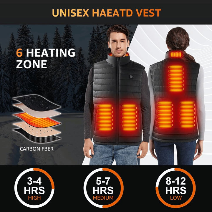 Men's Heated Gilet Lightweight Waterproof Jacket Body Warmer