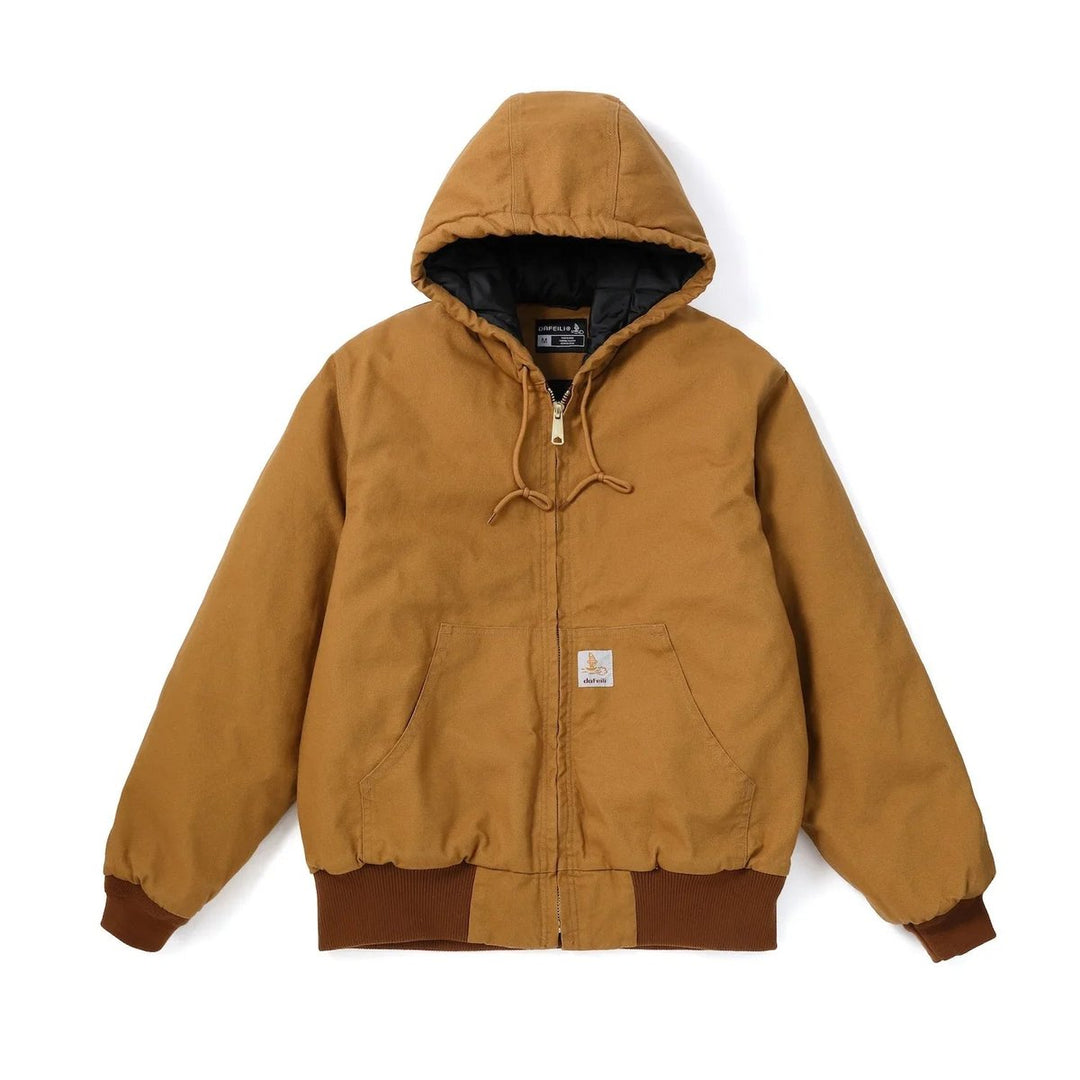 Men's Heavy Duck Canvas Hooded Carhartt-Style Workwear Jacket