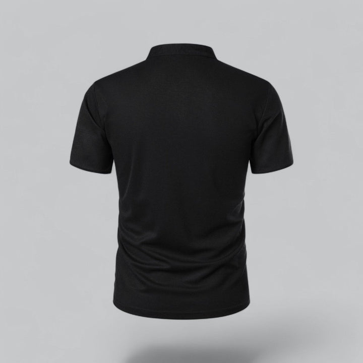Men's Henley Short-Sleeve Collarless Cotton Polo Shirt