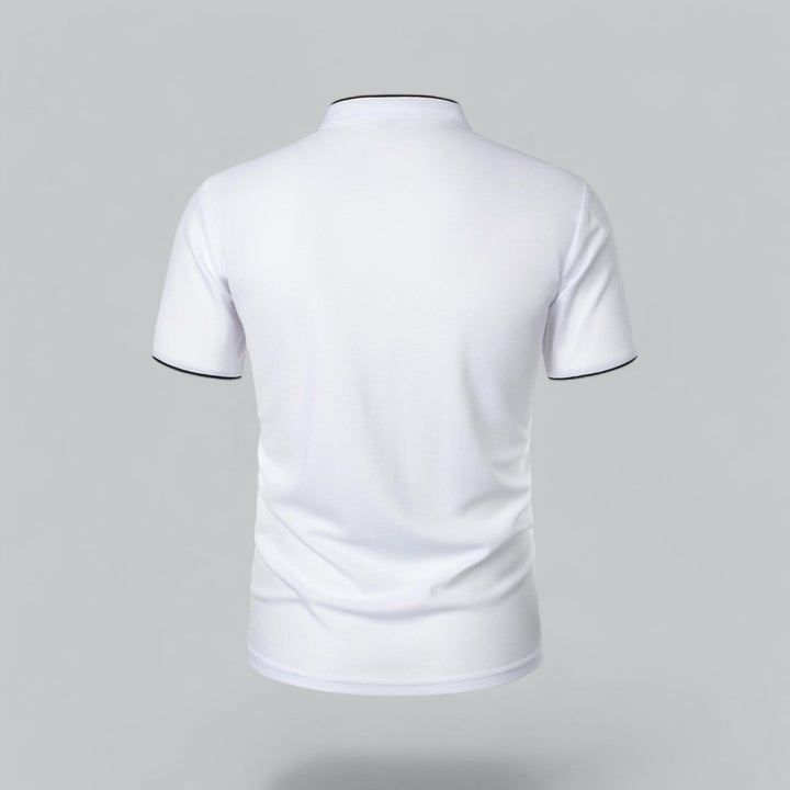Men's Henley Short-Sleeve Collarless Cotton Polo Shirt