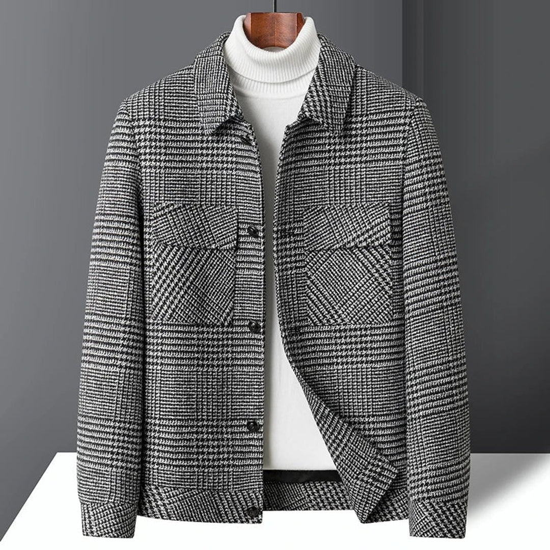 Mens Heritage Check Wool-Blend Jacket Coat