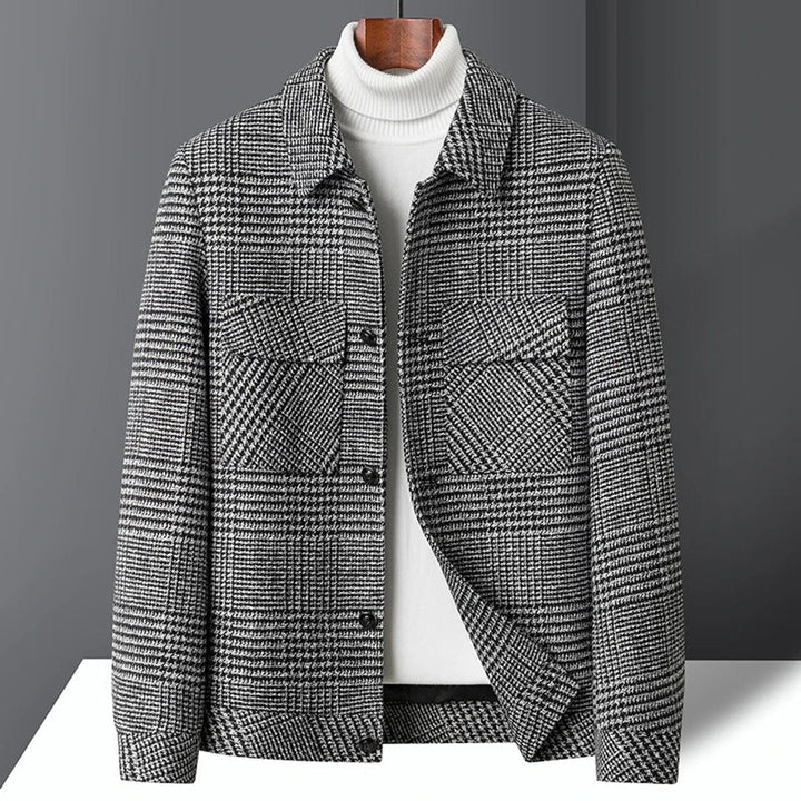 Mens Heritage Check Wool-Blend Jacket Coat